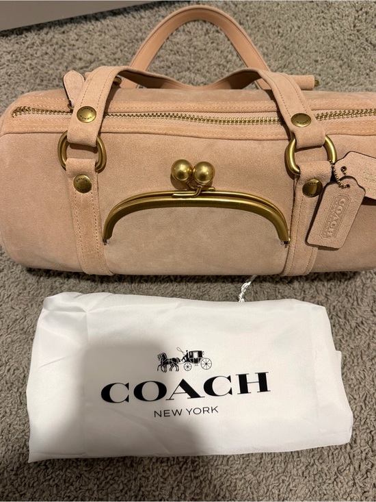 Coach Handbags - Coach Nauge Suede Kisslock Barrel